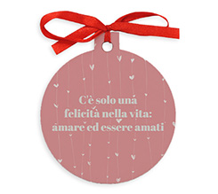 Pallina di legno da Appendere all'Albero di Natale con Frase per Innamorati