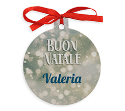 Pallina di natale in legno personalizzata con Nome e Auguri