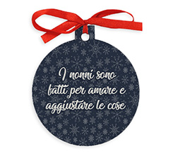 Decorazione di natale in legno con dedica per i nonni
