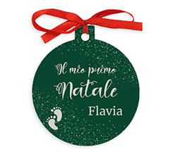 Decorazione pallina per albero Primo Natale personalizzabile con Nome
