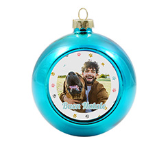 Pallina di natale in vetro con grafica zampette