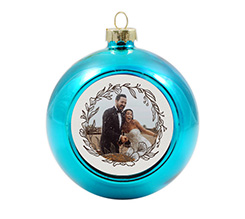 Pallina di natale in vetro cornice con rami