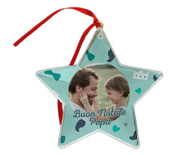 Stella natalizia con foto personalizzata e Grafica Buon Natale Papà