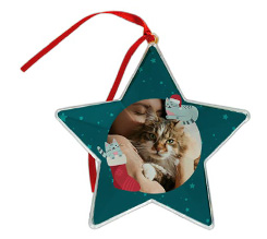 Stella natalizia con foto personalizzata e Grafica Gattini natalizi