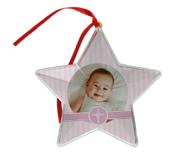 Stella natalizia con foto personalizzata con Grafica Nascita bambina