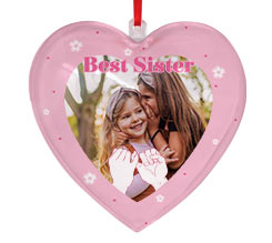 Cuore di Natale personalizzato con foto e Grafica Best sister