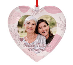 Cuore di Natale personalizzato con grafica Felice Natale Mamma