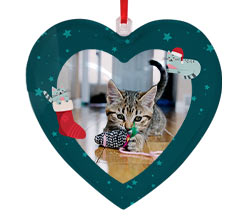 Cuore di Natale personalizzato con foto e Grafica Gattini natalizi