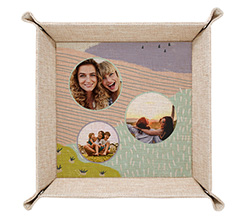 Svuotatasche in juta con 3 foto e Grafica Astratta