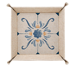 Svuotatasche in juta con Grafica Maiolica