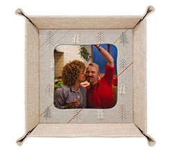 Svuotatasche in juta personalizzato con foto e Grafica Alberi di Natale stilizzati