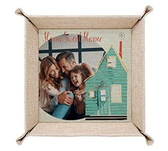 Svuotatasche in juta personalizzato con Grafica Home sweet Home