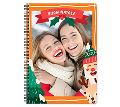 Quaderno A4 con copertina personalizzata e grafica Buon Natale