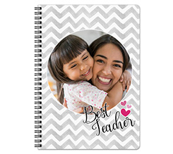 Quaderno A4 con copertina plastificata con foto e grafica Best Teacher