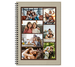 Quaderno A4 con copertina plastificata personalizzata e grafica collage 7 foto