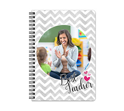Quaderno A5 con copertina con foto personalizzata e grafica Best Teacher