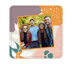 Sottobicchiere in pelle con foto personalizzata e grafica Astratto Colorato