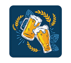 Sottobicchiere in pelle personalizzato con grafica Brindisi