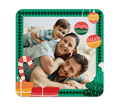 Sottobicchiere in pelle personalizzato con foto e grafica Decorazioni Natalizie