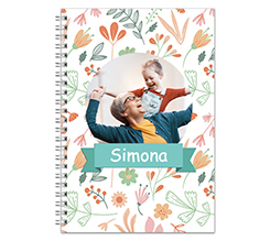 Agenda settimanale con nome e foto, grafica flowers