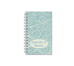 Agenda settimanale piccola con nome, grafica onde
