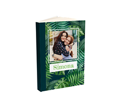 Agenda con nome e foto, grafica tropical