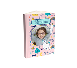 Agenda con foto e nome, grafica unicorni