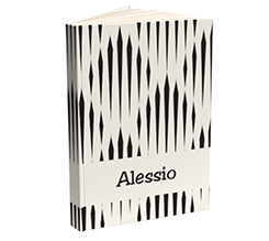 Agenda giornaliera grande con nome e grafica geometrica