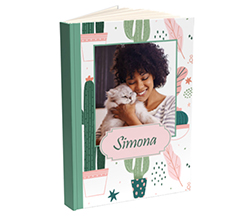Agenda con copertina in tessuto stampato con foto e nome