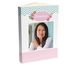 Agenda con nome e foto, grafica romantica