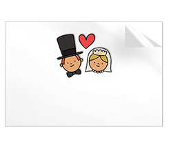 Adesivi rettangolari grandi da personalizzare con nomi per matrimonio