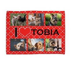 Coperta per cani I love collage