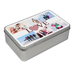 Scatola Latta Rettangolare Collage of Love