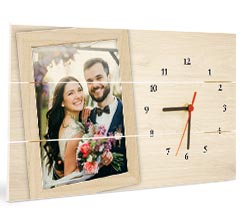 Orologio Rettangolare su Listelli in Legno