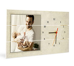 Orologio su listelli in legno riquadro