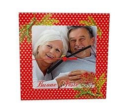 Orologio Quadrato in Vetro Bacche natalizie