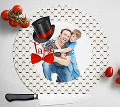 Tagliere rotondo in vetro Miglior papà