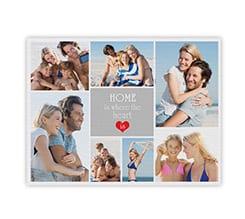 Collage su tela senza telaio Home where heart