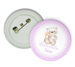 Spilla rotonda Pink teddy bear