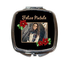 Specchietto quadrato da borsetta Black Christmas