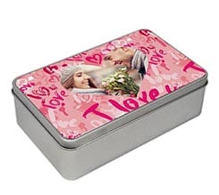 Scatola latta rettangolare Words of love