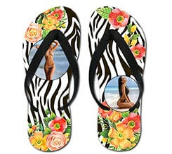 Infradito Zebrato con fiori