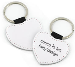 Stampa Portachiavi a Cuore in Pelle