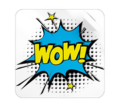 Adesivi personalizzati con vignette pop-art