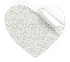 Adesivi cuore grandi foglie stilizzate per inviti matrimonio