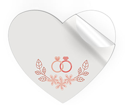 Adesivi cuore grandi grafica anelli per matrimonio da personalizzare con nomi