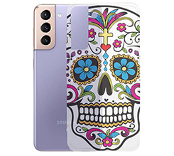 Cover trasparente Galaxy S22 Teschio Colorato