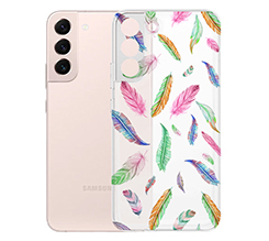 Cover trasparente Galaxy S22 Piume Colorate