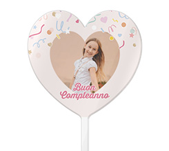 Cake topper cuore buon compleanno