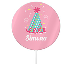 Cake topper tondo grafica compleanno con nome